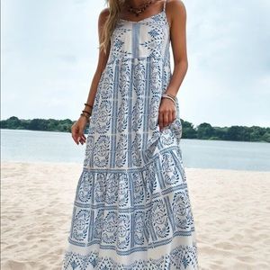 Blue and white maxi dress.                   BRAND NEW